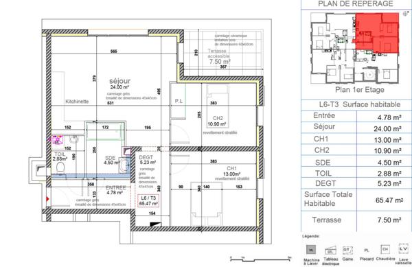 Appartement Vetraz Monthoux 3 pièce(s) 65.94 m2