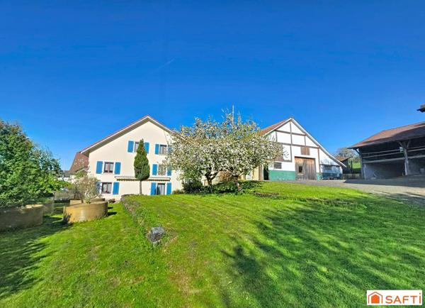 GROS POTENTIEL – MAISON + DÉPENDANCES – POSSIBILITÉ DE CRÉER PLUSIEURS LOGEMENTS – PROCHE SUISSE