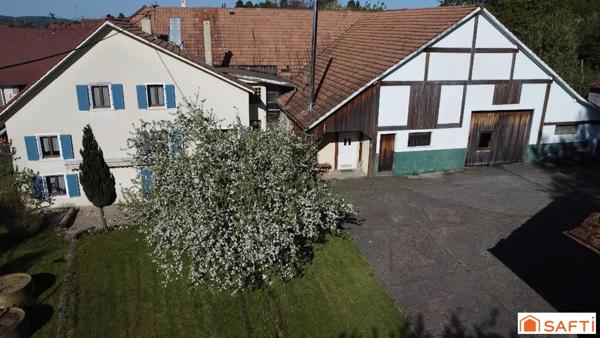 GROS POTENTIEL – MAISON + DÉPENDANCES – POSSIBILITÉ DE CRÉER PLUSIEURS LOGEMENTS – PROCHE SUISSE