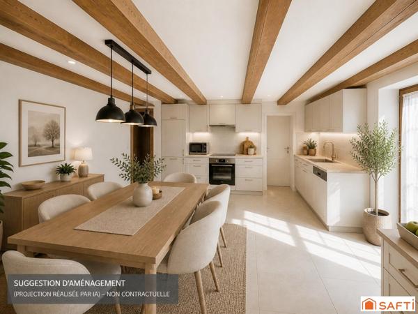 GROS POTENTIEL – MAISON + DÉPENDANCES – POSSIBILITÉ DE CRÉER PLUSIEURS LOGEMENTS – PROCHE SUISSE
