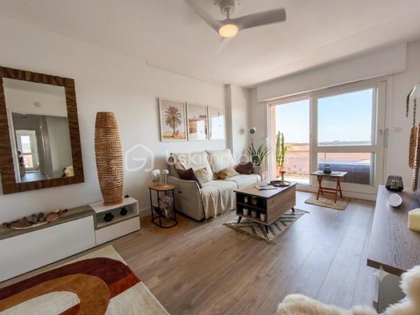 Manosque résidence les Alpilles  à saisir ,très bel appartement  meublé type 2 de 50 m² entièrement rénové avec goût. Celui ci au 4e et dernier étage avec ascenseur d' une résidence très prisée car calme et proche de toutes les commodités : commerces , transport ( gare routière) , docteurs... Il se compose d' un  salon ouvert sur la terrasse avec une vue dominante et une exposition est/sud /ouest d' une chambre, une sdb , d' un wc séparé et d' une cuisine équipée avec aussi accès à la terrasse. Entièrement meublé et rénové, il ne demande aucun travaux à prévoir. Appartement doté en sous sol d' un garage de 15 m² et d' une cave.