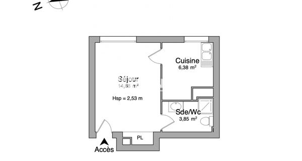 Location Studio 25.11 m² - Maurepas 78310
