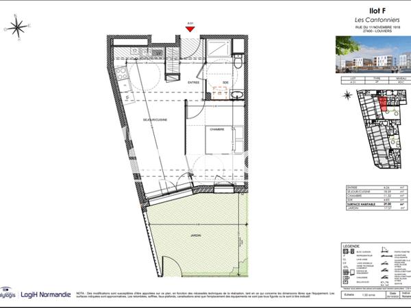 Location Appartement 2 pièces 39 m² - Louviers 27400