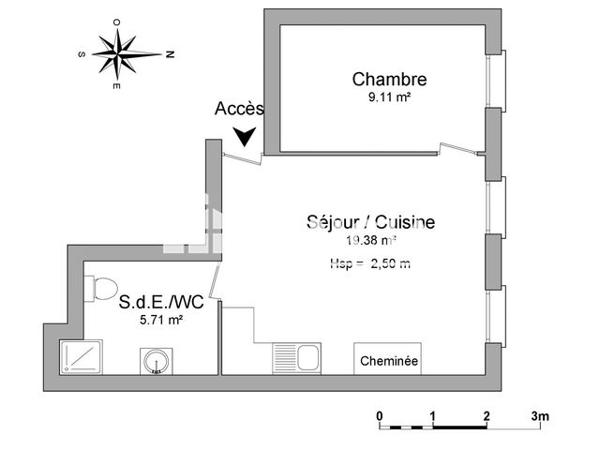 Location Appartement 2 pièces 34.2 m² - 46 AVENUE GAMBETTA - 2eme étage Rochefort 17300