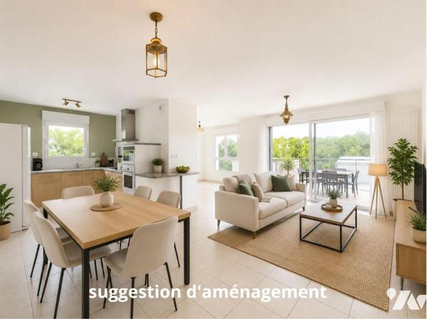 QUIMPER - Appartement T3 de 82 m² avec terrasse, ascenseur, garage et vue dégagée