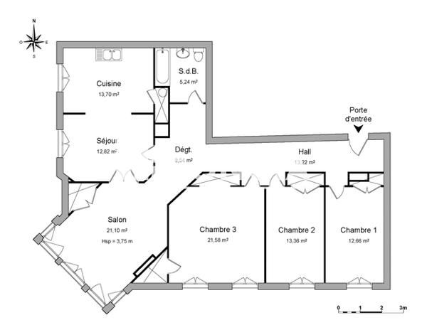 Location Appartement 5 pièces 122.22 m² - 26 RUE DE VERDUN Carcassonne 11000