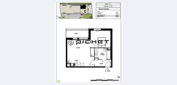 Appartement 2 pièces 44 m²