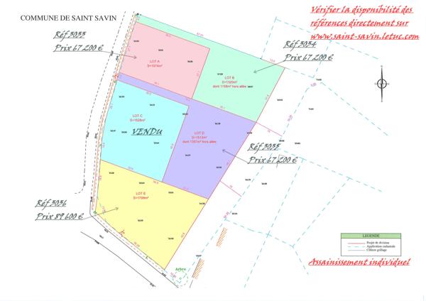 ST SAVIN TERRAIN CONSTRUCTIBLE 1326 m² Lot B Saint-Savin (33920)