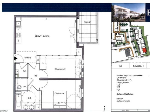 Location Appartement 3 pièces 64 m² - Résidence TER NATURA Les Angles 30133