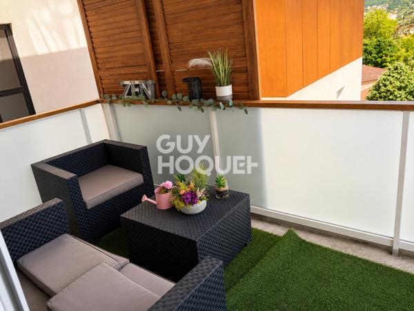 Appartement T2  de 46 m² avec terrasse et vue imprenable + stationnement en s/sol