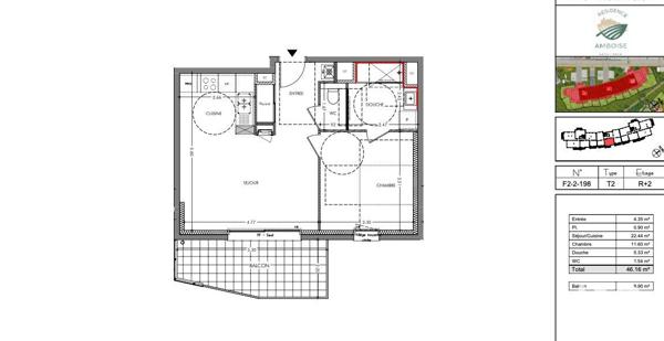 Appartement à vendre 2 pièces 46 m² Sassenage
