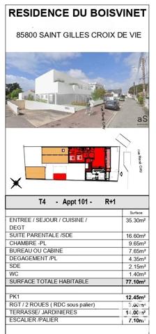 Appartement à vendre 3 pièces 77 m² Saint-Gilles-Croix-de-Vie