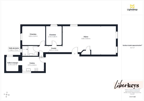 Bel appartement traversant de 89 M2 à Lyon 3 Monchat  