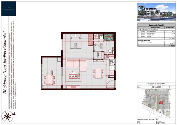 Appartement à vendre 2 pièces 43 m² Sainte-Marie