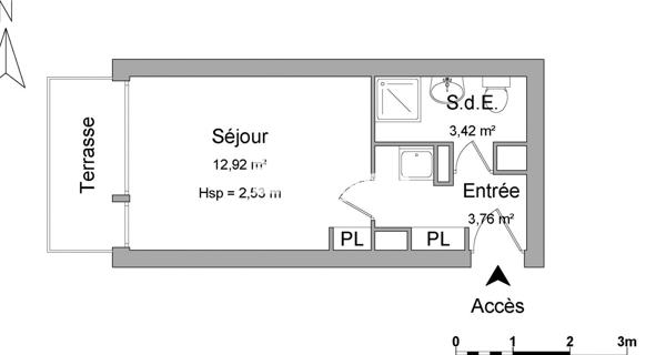 Location Studio 20.1 m² - Strasbourg 67000