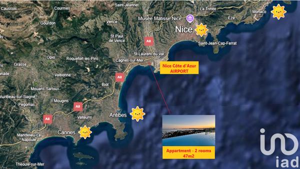 Appartement à vendre 2 pièces 47 m² Saint-Laurent-du-Var