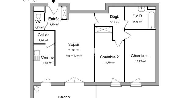 Location Appartement 3 pièces 70.39 m² - Vandœuvre-lès-nancy 54500