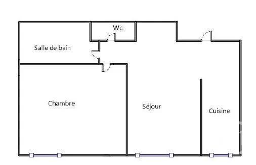Appartement F2 à vendre  2 pièces - 36,49 m 2   PARIS  - 75017