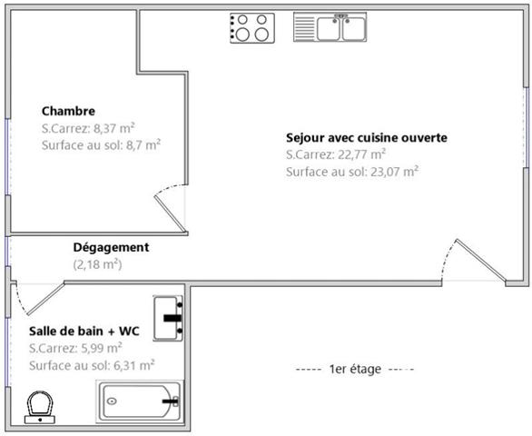 Appartement à vendre 2 pièces 40 m² Brie-Comte-Robert