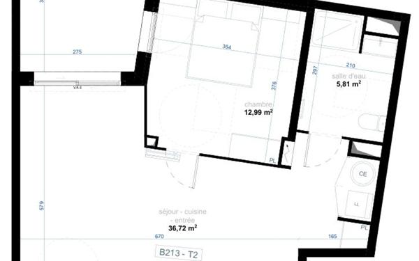 Appartement à vendre    2 pièces •  Narbonne