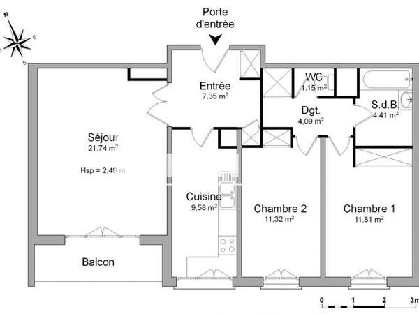 Location Appartement 3 pièces 71.45 m² - ALLEE DE LA PAGERIE Rueil Malmaison 92500