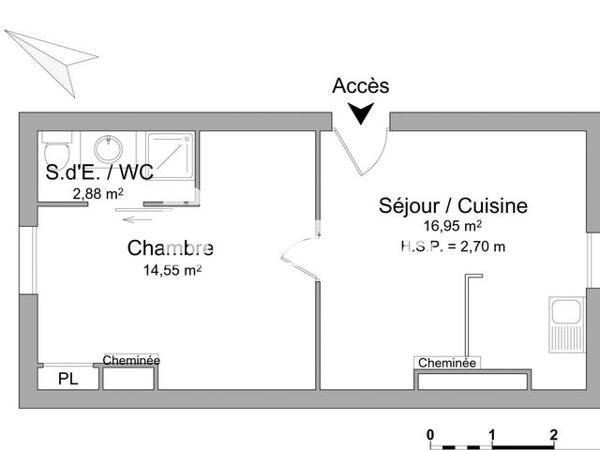 Location Studio 34.38 m² - 29 RUE LAMARTINE Limoges 87100