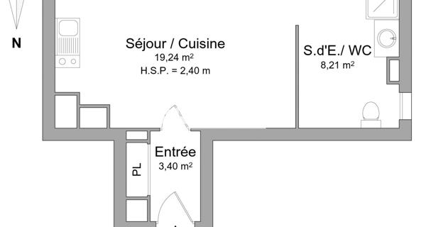 Location Studio 30.85 m² - Amiens 80000