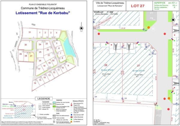 Terrain à bâtir 408 m² à Trédrez-Locquémeau 22300