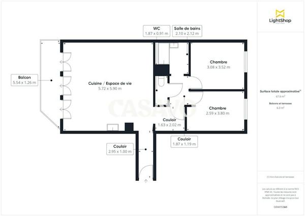 Vente Appartement 3 pièces de 67m² - 44000 Nantes