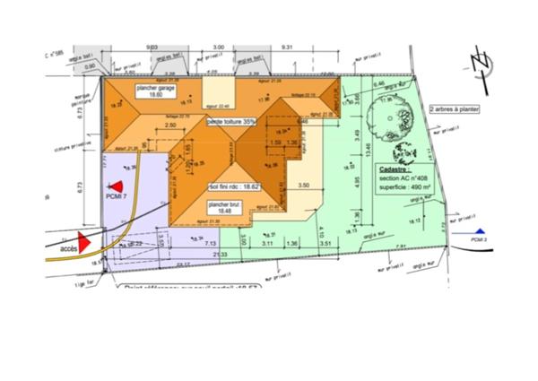 Terrain à vendre de 490 m2 + 108m2 (accès) Viabilisé à SAINT GILLES CROIX DE VIE (85)