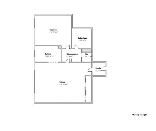 Appartement à vendre 2 pièces 46,12 m² Dijon