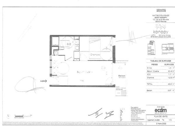 Location Appartement 2 pièces 45.01 m² - ZAC DE LA MORINAIS Saint Jacques De La Lande 35136