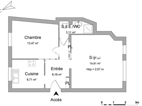 Location Appartement 2 pièces 50 m² - 30 RUE CHAMPLAIN Le Havre 76600