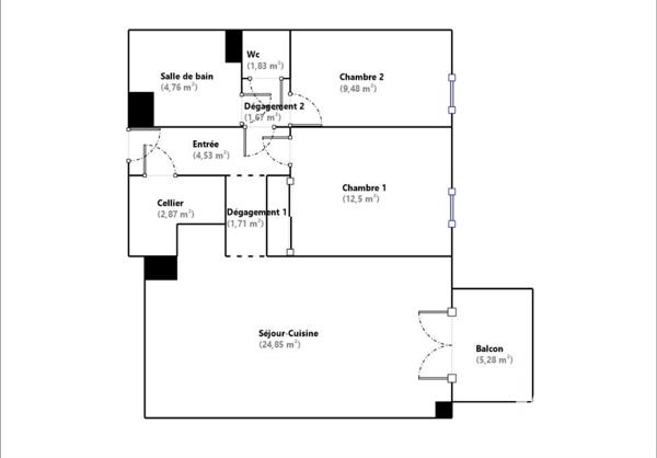 Appartement à vendre 3 pièces 64 m² Saint-Herblain