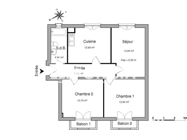 Location Appartement 3 pièces 66.47 m² - 20 RUE BLANCHARD Thonon-les-bains 74200
