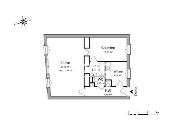 Location Appartement 2 pièces 44.8 m² - 39 RUE DE LA COMMANDERIE Nancy 54000