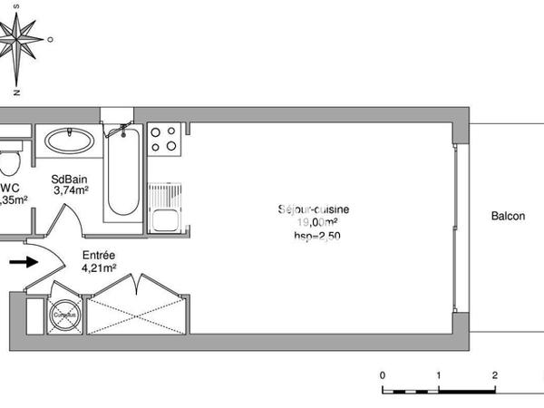 Location Studio 28.3 m² - 86 BOULEVARD BEAURIVAGE PROLON Antibes 06600