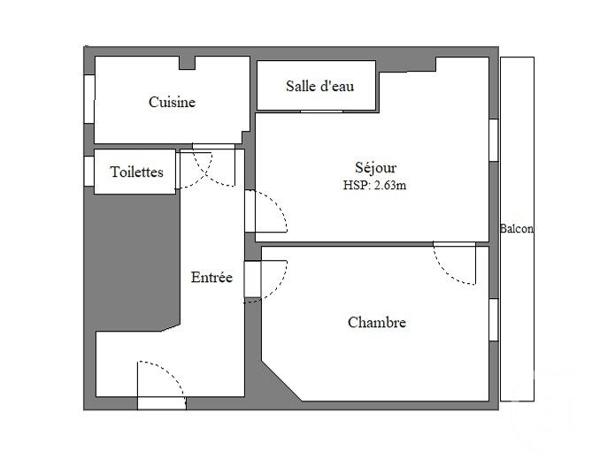 Appartement F2 à vendre  2 pièces - 31,10 m2 PARIS - 75016
