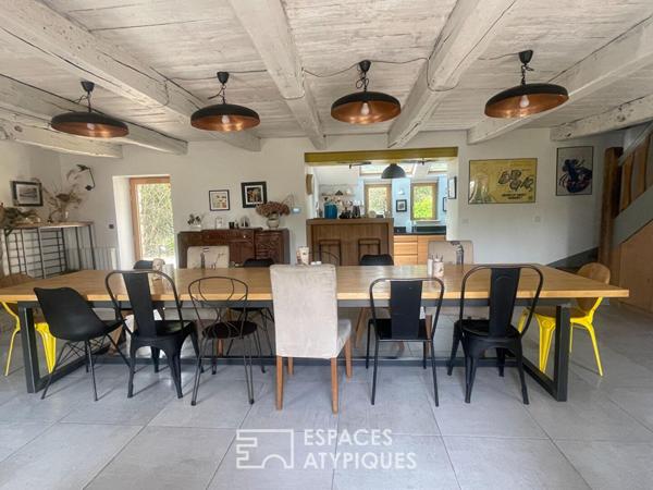 Esptrit Buccolique, corps de ferme rénové, 230m², proximité mer, 7 chambres, sauna .