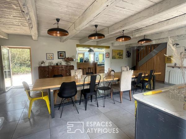 Esptrit Buccolique, corps de ferme rénové, 230m², proximité mer, 7 chambres, sauna .