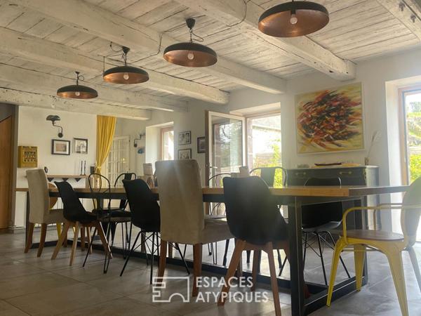 Esptrit Buccolique, corps de ferme rénové, 230m², proximité mer, 7 chambres, sauna .