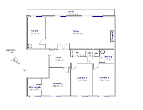 Appartement avec balcon filant – Le Bourget à 8 minutes de la Gare RER B et Métro Ligne 16 en 2026