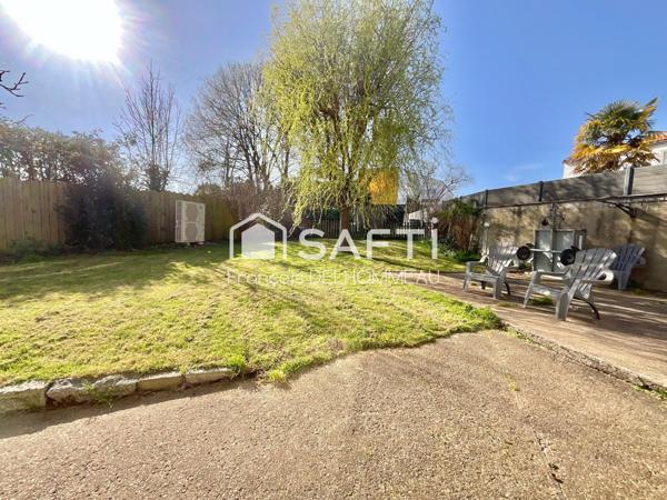 Maison de caractère 130m2, 4 chambres, garage et jardin