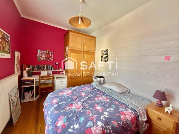 Maison de caractère 130m2, 4 chambres, garage et jardin