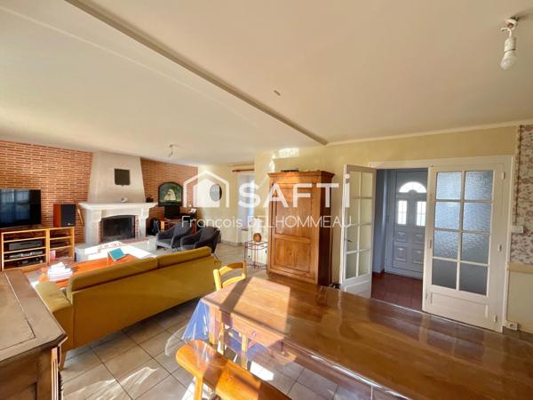 Maison de caractère 130m2, 4 chambres, garage et jardin