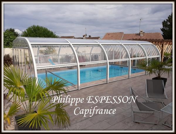MAISON DE PLAIN-PIED 88 m² + PISCINE CHAUFFEE – MARMANDE – EMPLACEMENT IDEAL !