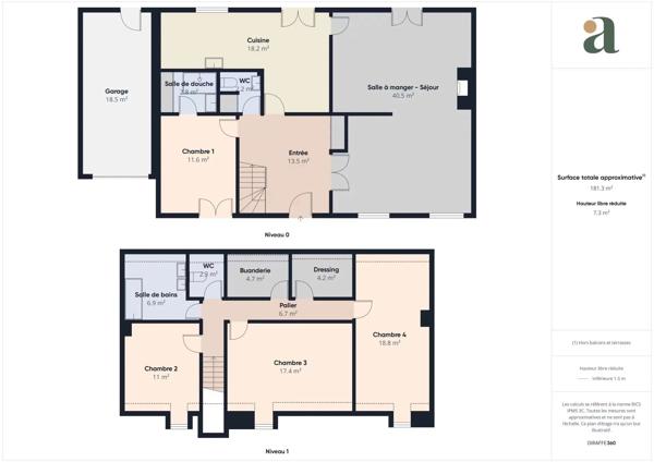 Maison spacieuse 150 m² 5 pièces 4 chambres Avilly St Léonard