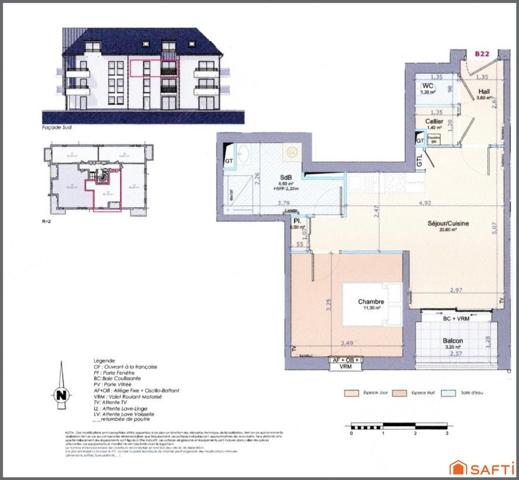 Au 2ième étage d'une résidence neuve avec ascenseur !