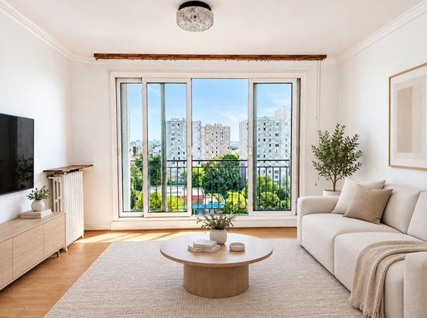 Appartement 3 pièces traversant avec balcon