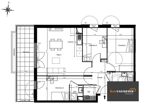 Coulommiers (77120) Appartement premier étage avec ascenseur à Coulommiers
